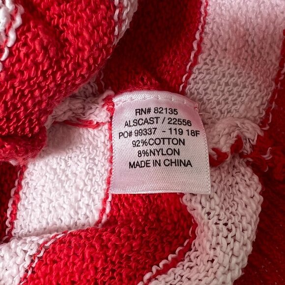 Fresh Produce Pullover Hoodie Womens Size M/L White Red Strip Long Sleeve Casual - Picture 6 of 7